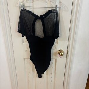 Vintage 80s/90s mesh and ribbed bodysuit corset style